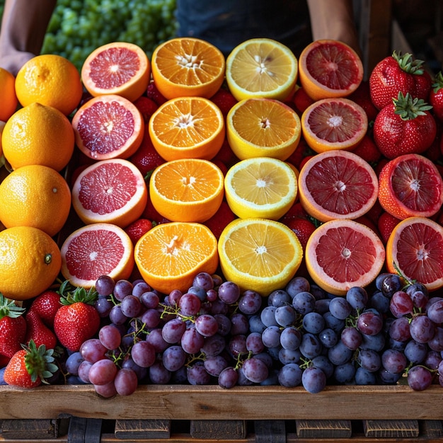 Disposizioni colorate di frutta