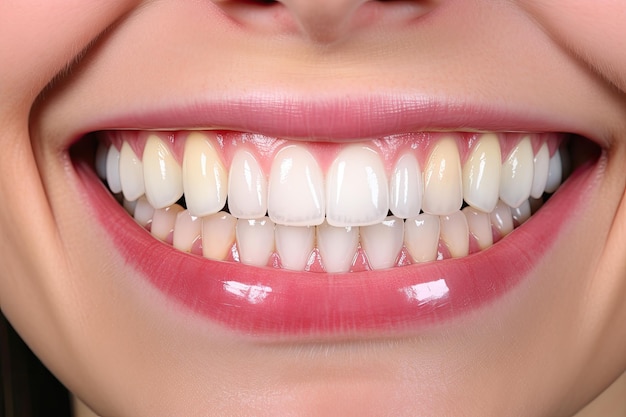 Distanziamento dei denti corretto con faccette dentali pre e post trattamento