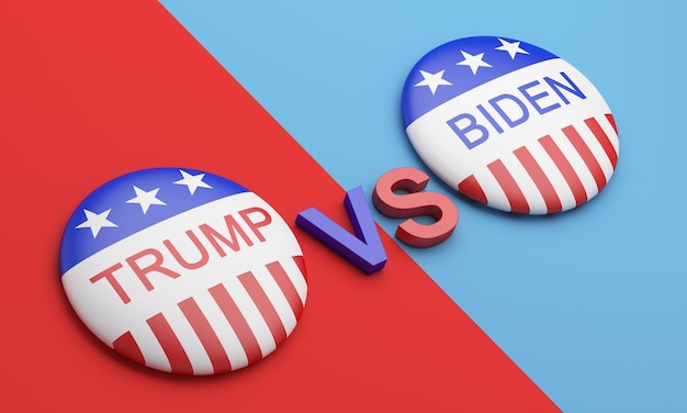 Distintivi del pulsante di voto Trump vs Biden