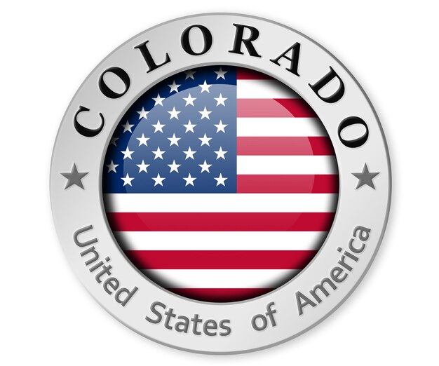 Distintivo d'argento con bandiera del Colorado e degli Stati Uniti