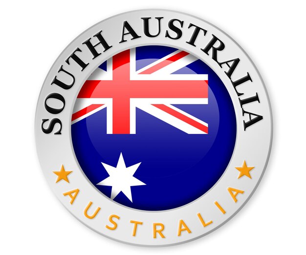 Distintivo d'argento con bandiera dell'Australia Meridionale e dell'Australia