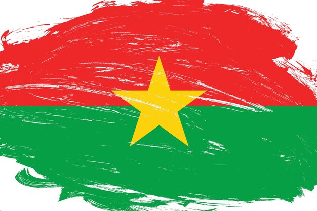 Distressed pennellata dipinta bandiera burkina faso su sfondo bianco