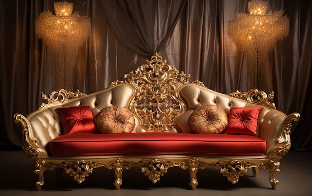 Divani di lusso Golden Opulence dorati nel comfort