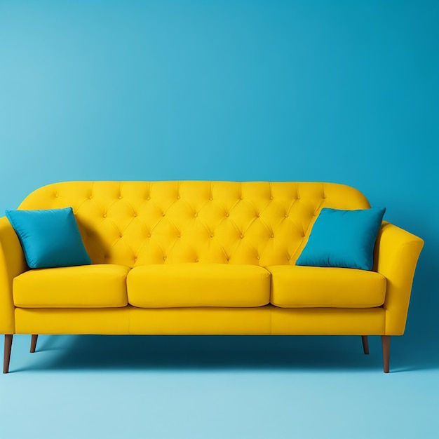 divano giallo isolato su uno sfondo bianco