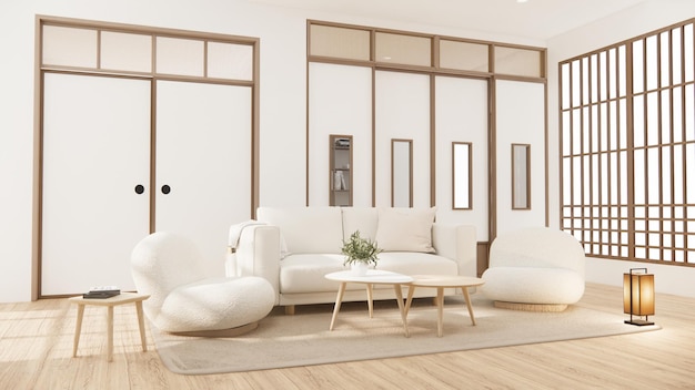 Divano poltrona design minimalista muji style3D rendering