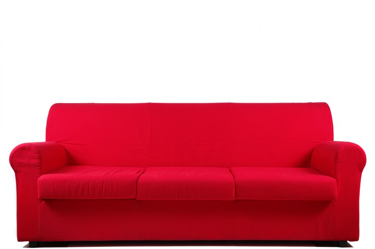 Foto divano rosso su bianco
