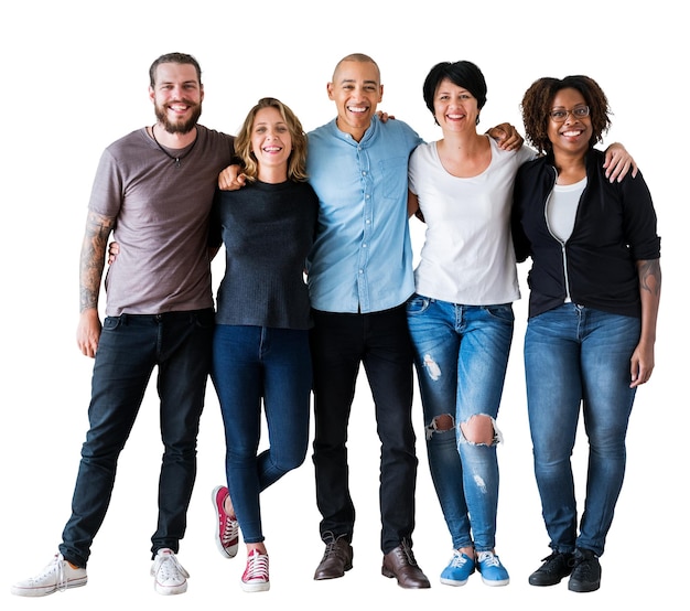 Diversi amici adesivo png sfondo trasparente