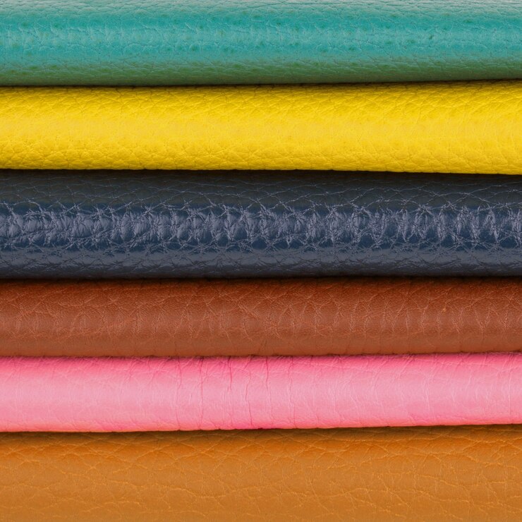 Foto diversi campioni di texture in pelle naturale multicolore brillante