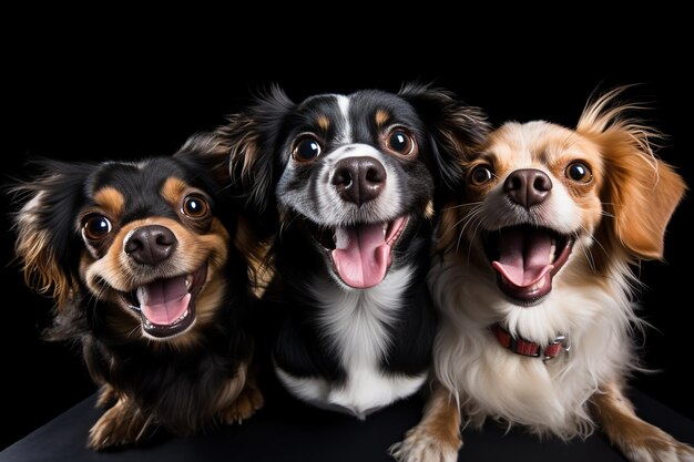 Diversi cani isolati su bianco