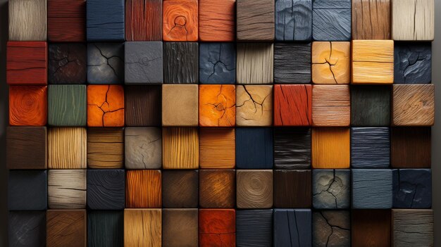 Diversi colori sulla parete di legno