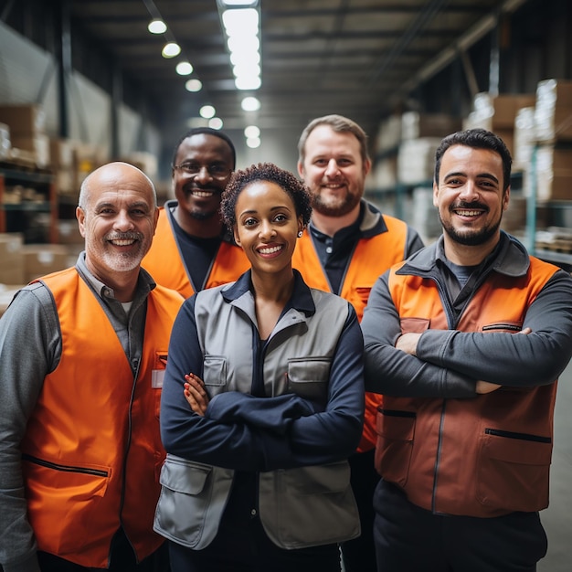 Diversi lavoratori del settore in ritratto di gruppo