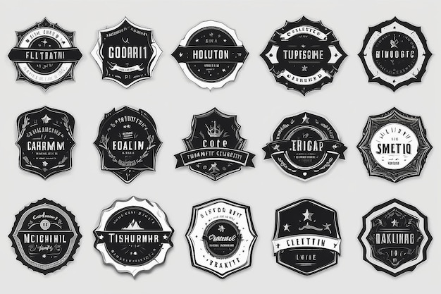 Diversi modelli di badge Collezione di qualità premium e disegni eleganti