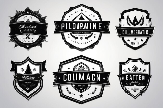 Diversi modelli di badge Collezione di qualità premium e disegni eleganti