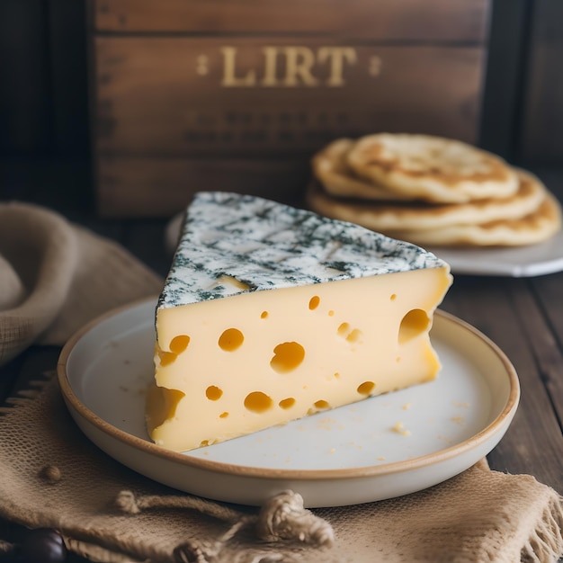 Diversi pezzi di formaggio su un piatto bianco