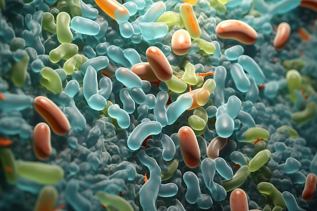 Diversi tipi di batteri e microbi macro generativi