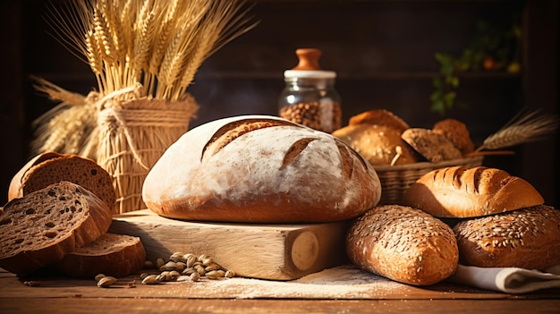 Diversi tipi di pane a base di cereali integrali