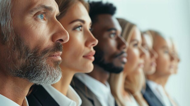 Diversità di lavoro con lavoratori di diverse culture di fronte a uno sfondo bianco