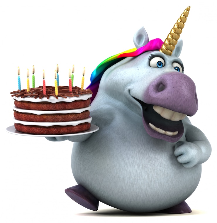 Foto divertente animazione unicorno