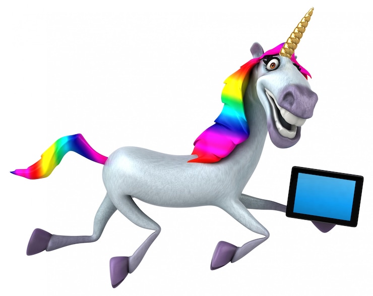 Foto divertente animazione unicorno