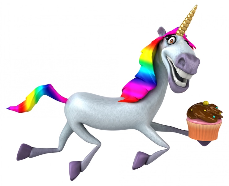 Foto divertente animazione unicorno