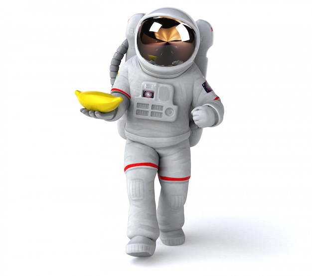 Divertente astronauta con banana