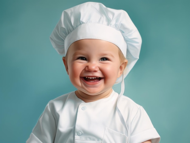 divertente bambino sorridente come Chef