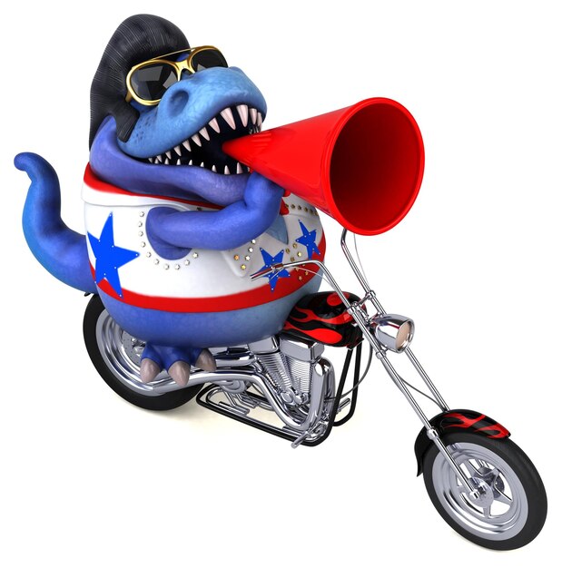 Divertente cartone animato 3D illustrazione di un bilanciere Trex