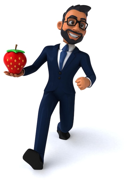 Divertente cartone animato 3D illustrazione di un uomo d'affari indiano