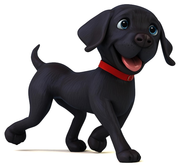 Divertente cartone animato 3D nero Labrador retriever