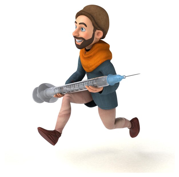 Divertente cartone animato 3D uomo medievale