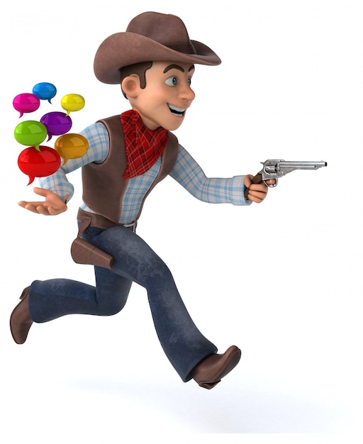 Divertente Cowboy - Illustrazione 3D