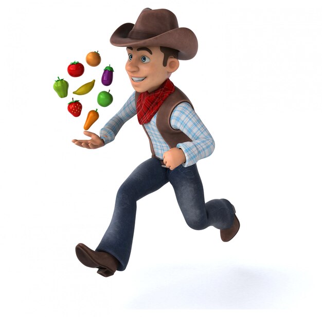 Divertente Cowboy - Illustrazione 3D