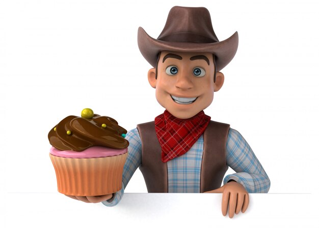 Divertente Cowboy - Illustrazione 3D