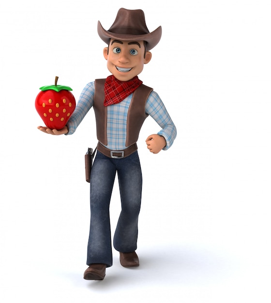 Divertente Cowboy - Illustrazione 3D