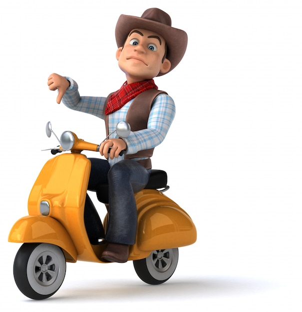 Divertente Cowboy - Illustrazione 3D