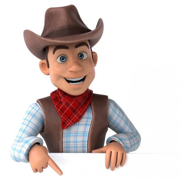 Divertente Cowboy - Illustrazione 3D