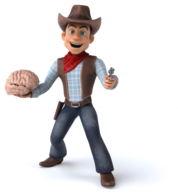 Divertente Cowboy - Illustrazione 3D