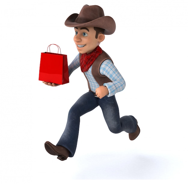 Divertente Cowboy - Illustrazione 3D