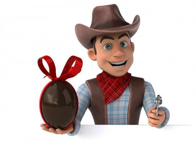 Divertente Cowboy - Illustrazione 3D