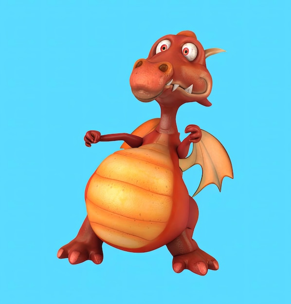 Divertente danza del drago dei cartoni animati 3D