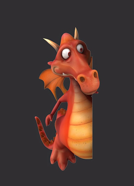 Divertente drago dei cartoni animati 3D
