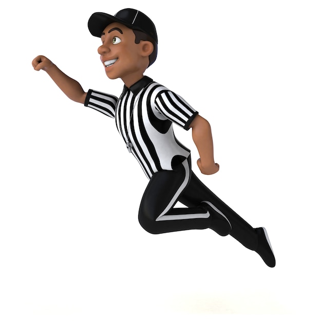 Divertente illustrazione 3D di un arbitro americano