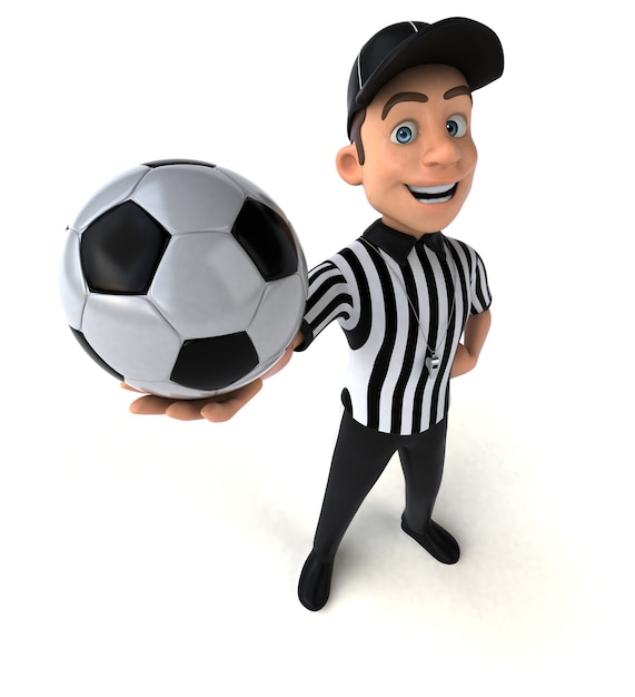 Divertente illustrazione 3D di un arbitro americano