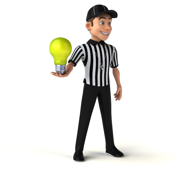 Divertente illustrazione 3D di un arbitro americano