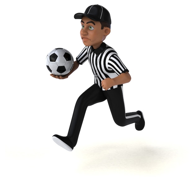 Divertente illustrazione 3D di un arbitro americano