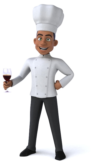 Divertente illustrazione 3D di un cartone animato chef