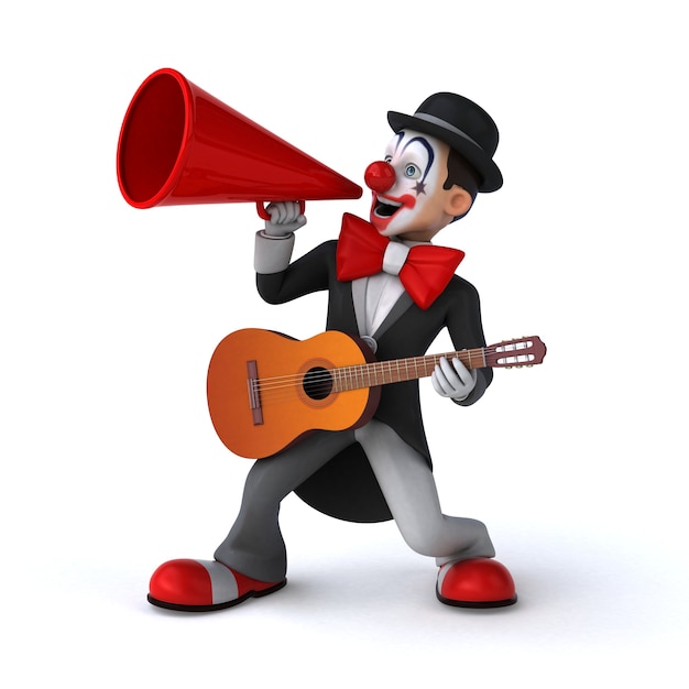 Divertente illustrazione 3D di un divertente clown