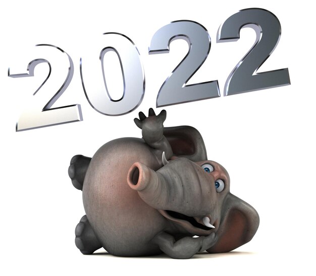 Divertente illustrazione 3D di un elefante nel 2022