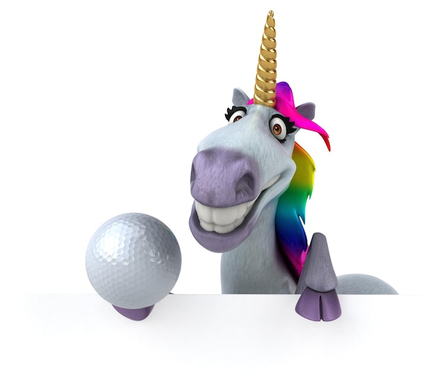 Divertente illustrazione 3D di unicorno