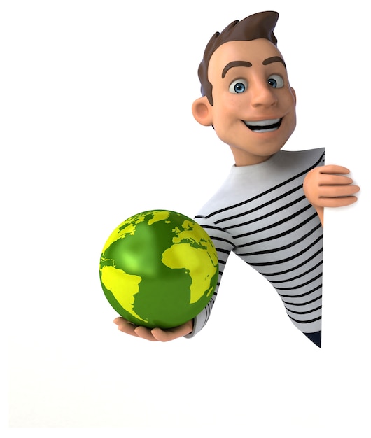 Divertente personaggio casuale dei cartoni animati in 3D